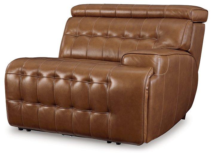 Temmpton Dual Power Leather Reclining Modular Loveseat with Console Loveseat Ashley Furniture