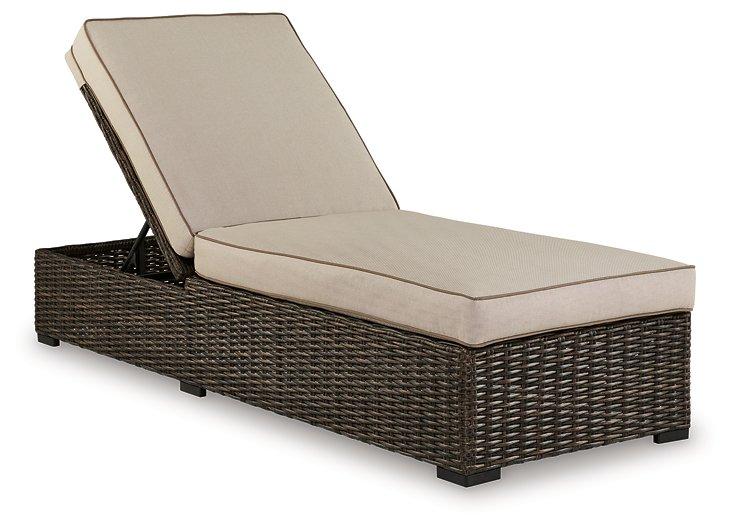 Coastline Bay Outdoor Chaise Lounge with Cushion Outdoor Seating Ashley Furniture