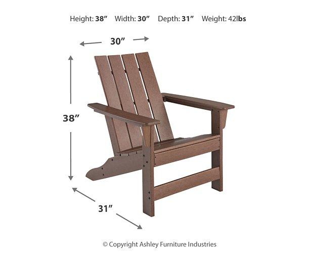 Emmeline 2 Adirondack Chairs with Tete-A-Tete Table Connector Outdoor Seating Set Ashley Furniture