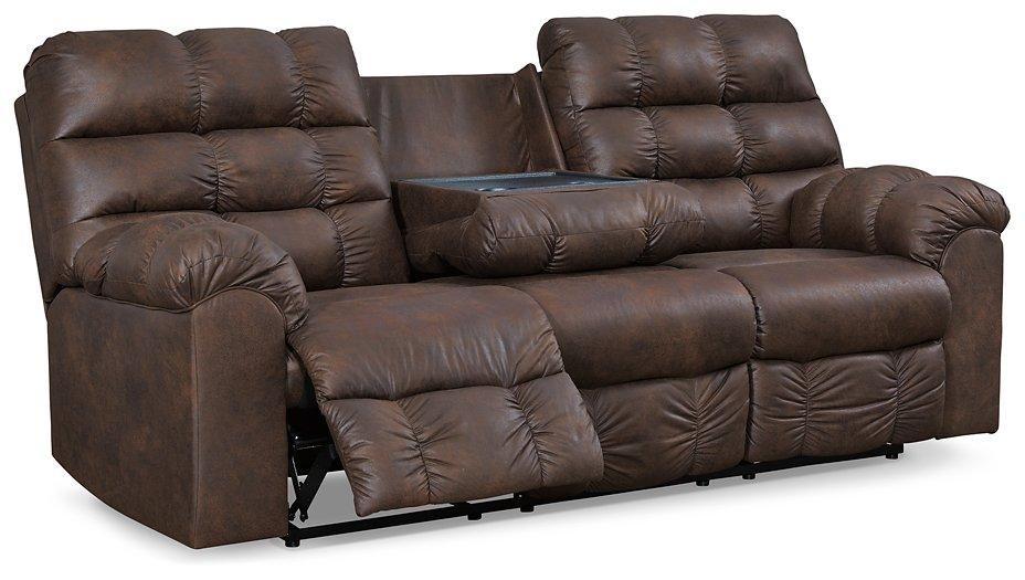 Derwin Reclining Sofa with Drop Down Table Sofa Ashley Furniture