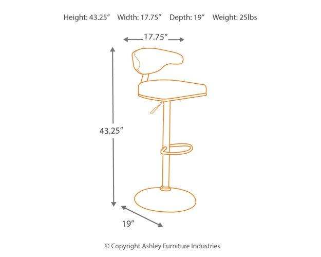 Bellatier Adjustable Height Bar Stool Barstool Ashley Furniture