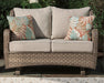 Clear Ridge Glider Loveseat with Cushion Outdoor Seating Ashley Furniture