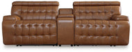 Temmpton Dual Power Leather Reclining Modular Loveseat with Console Loveseat Ashley Furniture