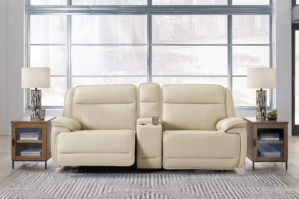 Double Deal Power Reclining Loveseat Sectional with Console Sectional Ashley Furniture