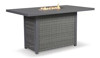 Palazzo Outdoor Bar Table with Fire Pit Outdoor Pub Table w/FP Ashley Furniture