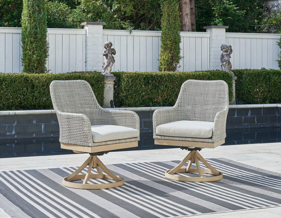 Seton Creek Outdoor Swivel Dining Chair (Set of 2) Outdoor Dining Chair Ashley Furniture