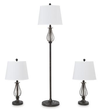 Brycestone Floor Lamp with 2 Table Lamps Table Lamp Ashley Furniture