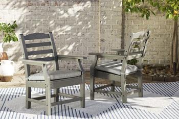 Visola Arm Chair with Cushion (Set of 2) Outdoor Dining Chair Ashley Furniture