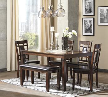 Bennox Dining Table and Chairs with Bench (Set of 6) Dining Table Ashley Furniture