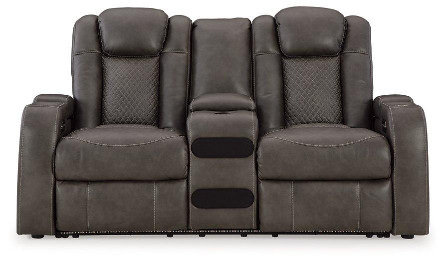 Fyne-Dyme Power Reclining Loveseat with Console Loveseat Ashley Furniture