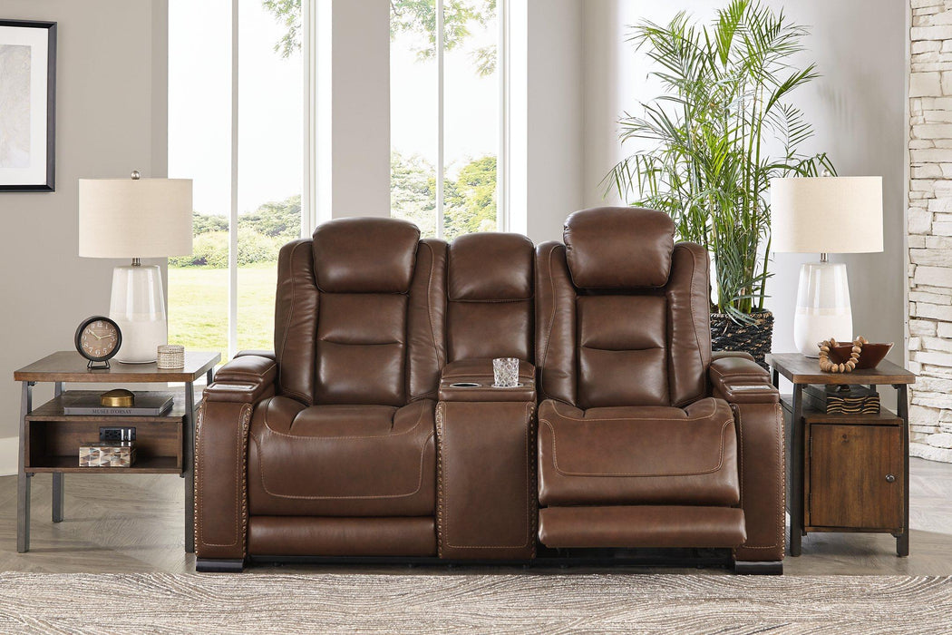 The Man-Den Power Reclining Loveseat with Console Loveseat Ashley Furniture