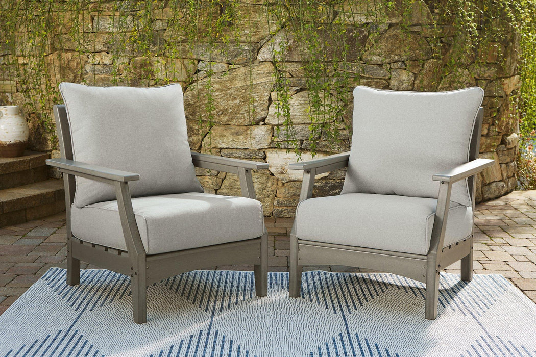 Visola Lounge Chair with Cushion (Set of 2) Outdoor Seating Ashley Furniture