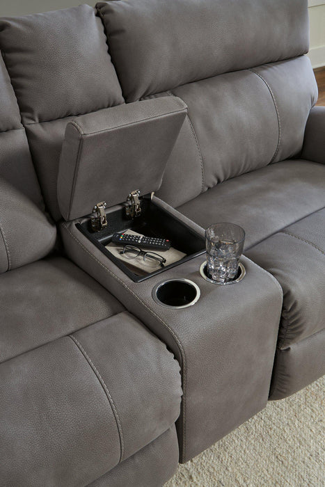 Next-Gen DuraPella Power Reclining Sectional Loveseat with Console Sectional Ashley Furniture