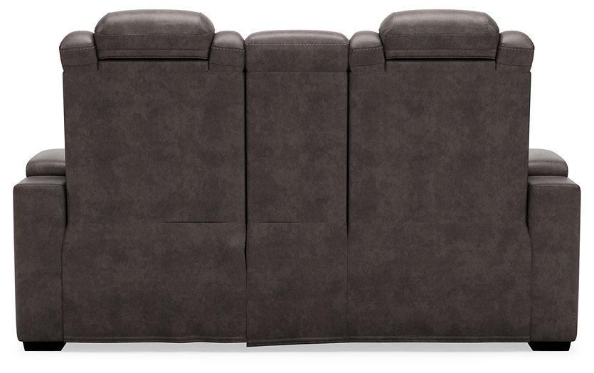 HyllMont Power Reclining Loveseat with Console Loveseat Ashley Furniture