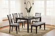 Langwest Dining Table and 4 Chairs and Bench (Set of 6) Dining Table Ashley Furniture