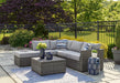 Petal Road Outdoor Loveseat Sectional/Ottoman/Table Set (Set of 4) Outdoor Seating Set Ashley Furniture