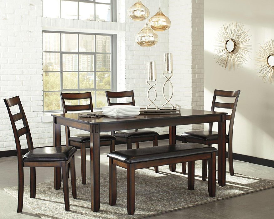 Coviar Dining Table and Chairs with Bench (Set of 6) Dining Table Ashley Furniture