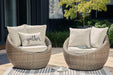 Danson Swivel Lounge with Cushion (Set of 2) Outdoor Seating Ashley Furniture