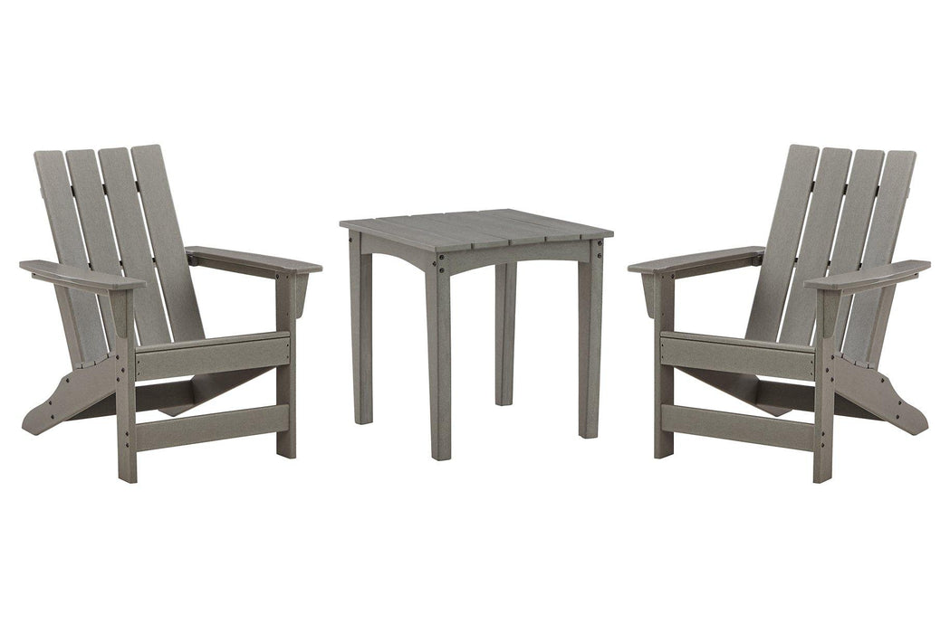 Visola Outdoor Adirondack Chair Set with End Table Outdoor Seating Set Ashley Furniture