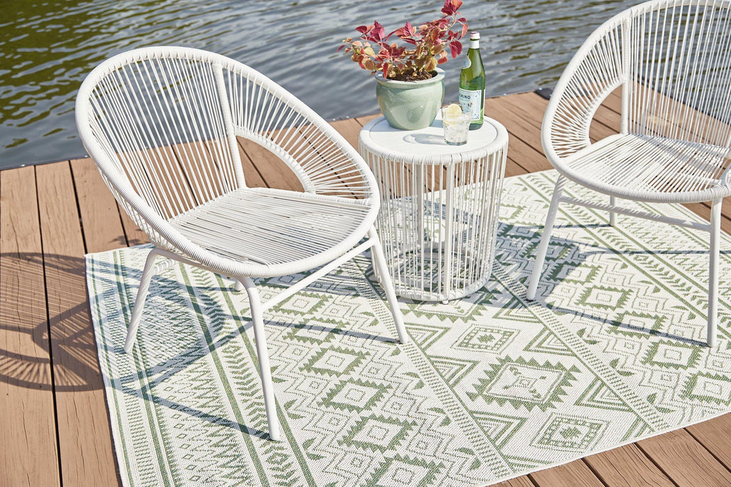 Mandarin Cape Outdoor Table and Chairs (Set of 3) Outdoor Seating Set Ashley Furniture