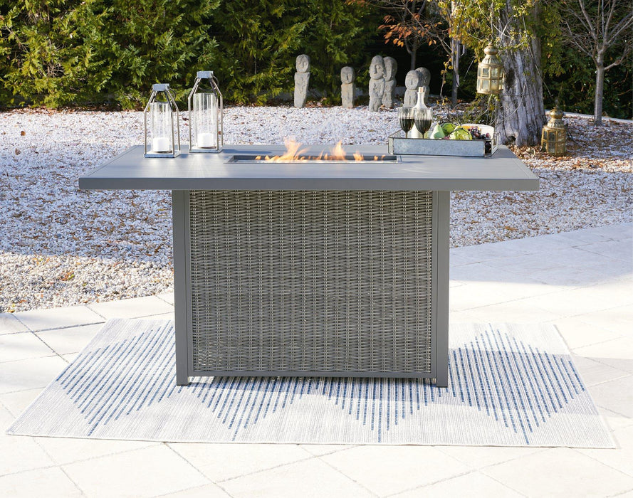 Palazzo Outdoor Bar Table with Fire Pit Outdoor Pub Table w/FP Ashley Furniture