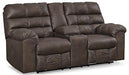 Derwin Reclining Loveseat with Console Loveseat Ashley Furniture