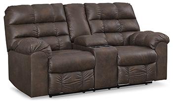 Derwin Reclining Loveseat with Console Loveseat Ashley Furniture