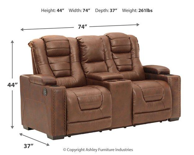 Owner's Box Power Reclining Loveseat with Console Loveseat Ashley Furniture