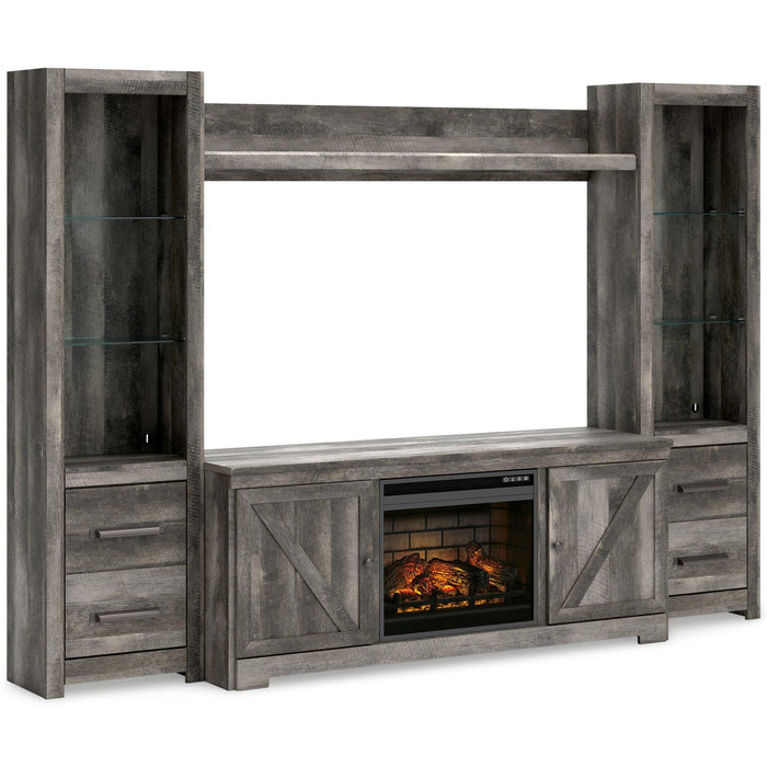 Wynnlow 4-Piece Entertainment Center with Electric Fireplace Entertainment Center Ashley Furniture