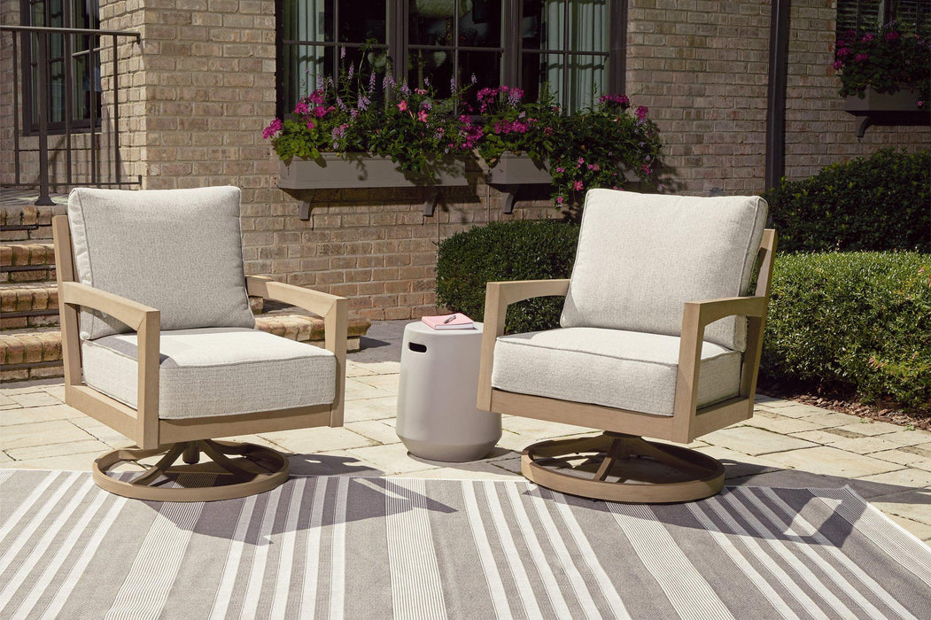 Hallow Creek Outdoor Swivel Lounge with Cushion Outdoor Seating Ashley Furniture