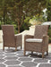 Beachcroft Outdoor Arm Chair with Cushion (Set of 2) Outdoor Dining Chair Ashley Furniture