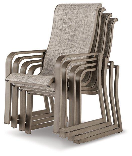 Beach Front Sling Arm Chair (Set of 4) Outdoor Dining Chair Ashley Furniture