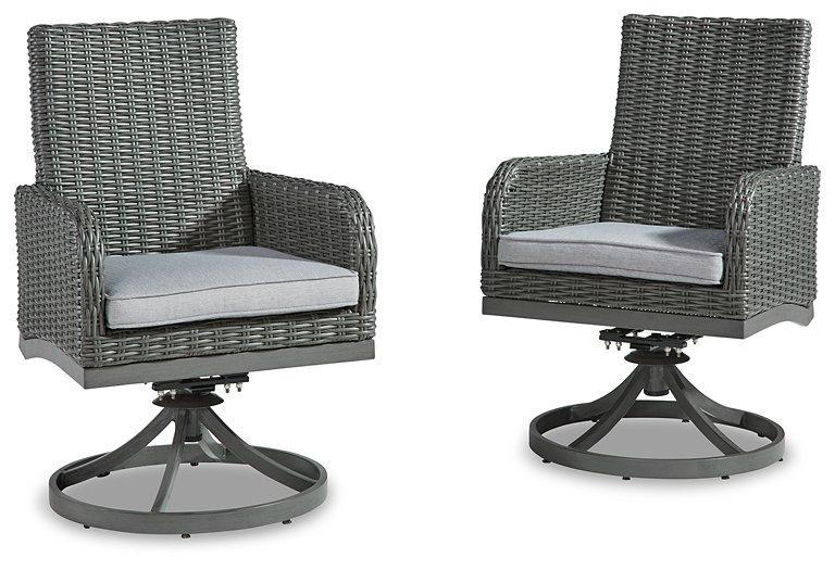 Elite Park Swivel Chair with Cushion (Set of 2) Outdoor Dining Chair Ashley Furniture