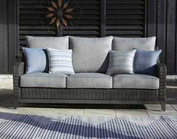 Elite Park Outdoor Sofa, Lounge Chairs and Cocktail Table Outdoor Table Set Ashley Furniture