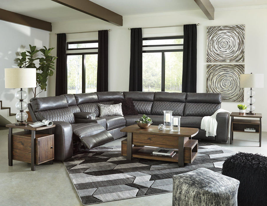 Samperstone Power Reclining Sectional Sectional Ashley Furniture