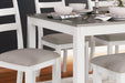 Stonehollow Dining Table and Chairs with Bench (Set of 6) Dining Table Ashley Furniture