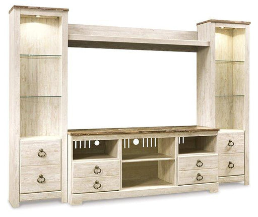 Willowton 4-Piece Entertainment Center Entertainment Center Ashley Furniture