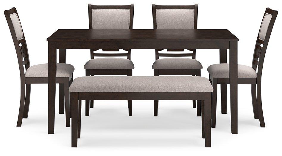 Langwest Dining Table and 4 Chairs and Bench (Set of 6) Dining Table Ashley Furniture