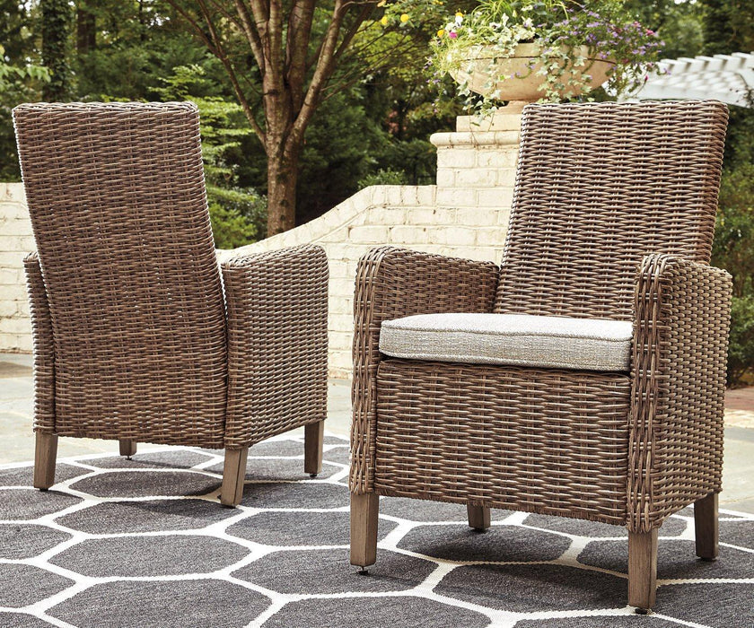 Beachcroft Outdoor Arm Chair with Cushion (Set of 2) Outdoor Dining Chair Ashley Furniture