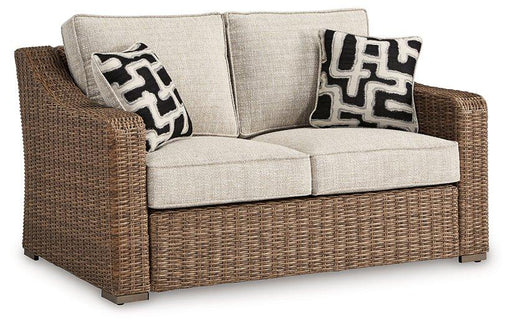 Beachcroft Outdoor Loveseat with Cushion - Dayton Discount Furniture