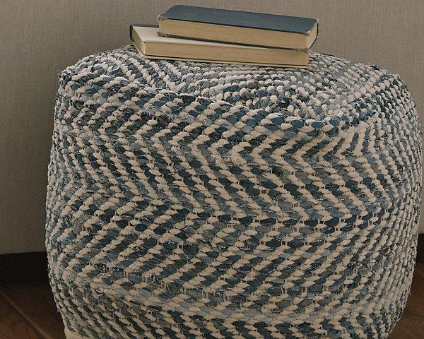 Chevron Pouf Pouf Ashley Furniture