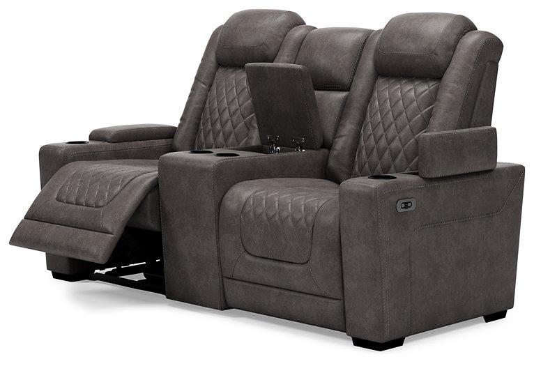 HyllMont Power Reclining Loveseat with Console Loveseat Ashley Furniture