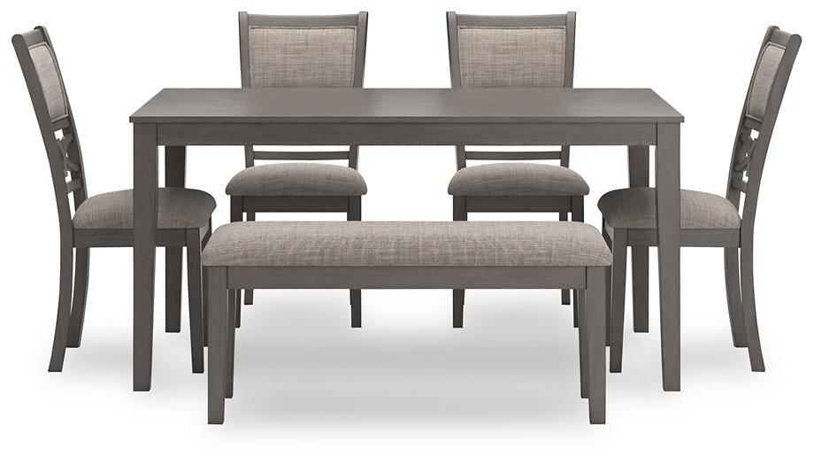 Wrenning Dining Table and 4 Chairs and Bench (Set of 6) Dining Table Ashley Furniture