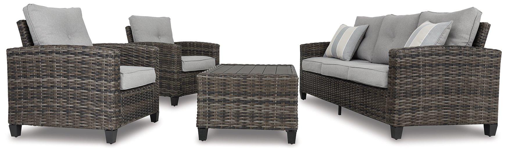 Cloverbrooke 4-Piece Outdoor Conversation Set Outdoor Seating Set Ashley Furniture