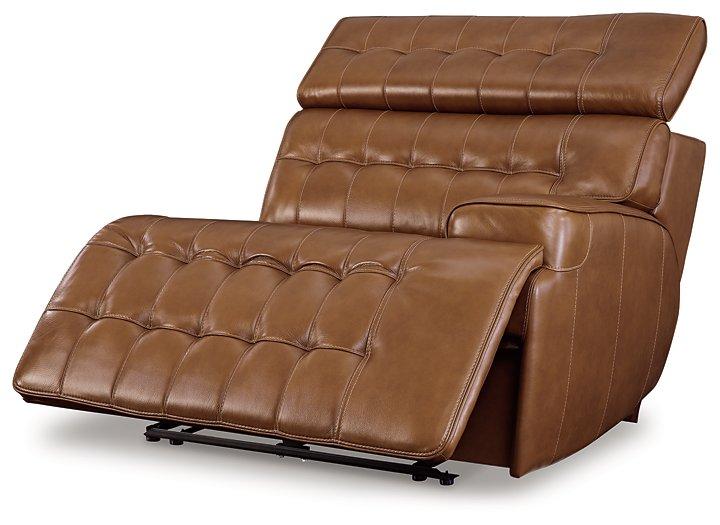 Temmpton Dual Power Leather Reclining Modular Loveseat with Console Loveseat Ashley Furniture