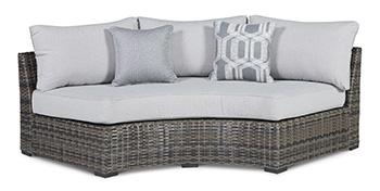 Harbor Court Curved Loveseat with Cushion Outdoor Seating Ashley Furniture