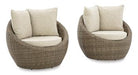 Danson Swivel Lounge with Cushion (Set of 2) Outdoor Seating Ashley Furniture