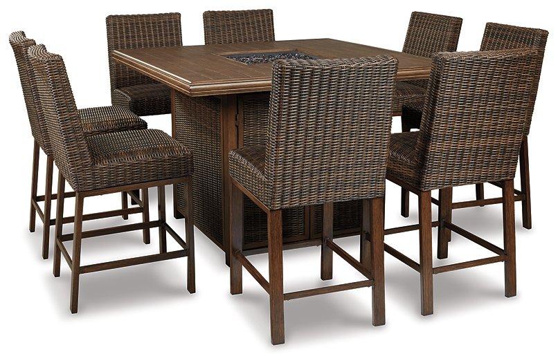 Paradise Trail Outdoor Counter Height Dining Table with 4 Barstools Outdoor Barstool Ashley Furniture