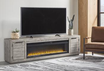 Naydell 92" TV Stand with Electric Fireplace TV Stand Ashley Furniture