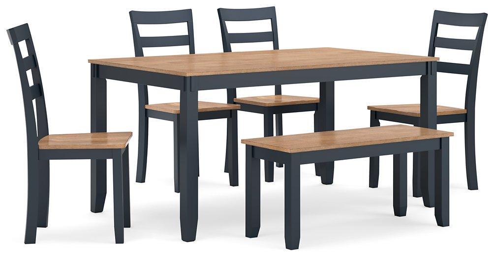 Gesthaven Dining Table with 4 Chairs and Bench (Set of 6) Dining Table Ashley Furniture